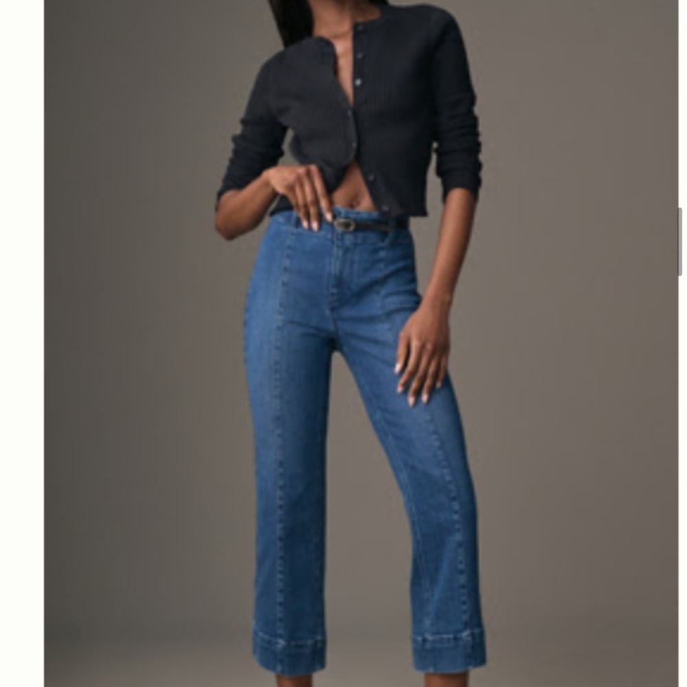 PILCRO SLIM 70S HIGH-RISE CROP FLARE JEANS Anthropology